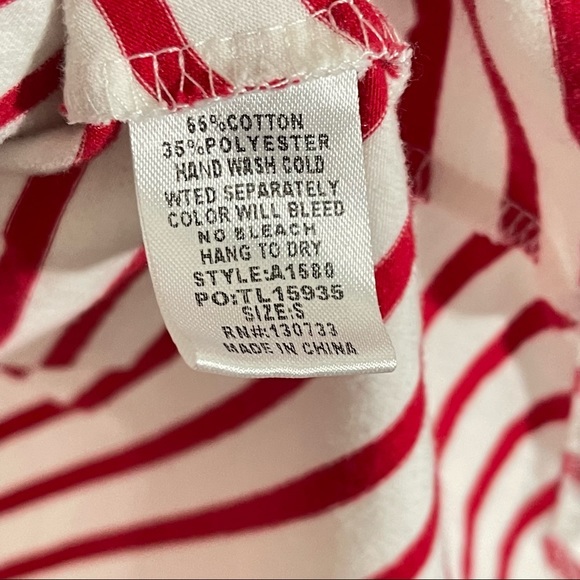 Umgee 3/4 Sleeve Red White & Blue Striped High Low Scoop Neck Dress - Picture 5 of 8